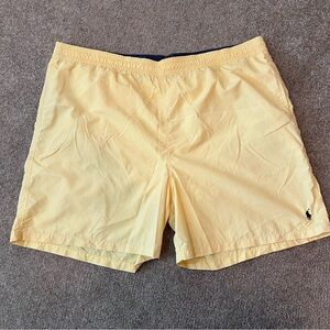Polo by Ralph Lauren Pale Yellow Swim Trunks with Navy Logo Men’s Size 3XLT